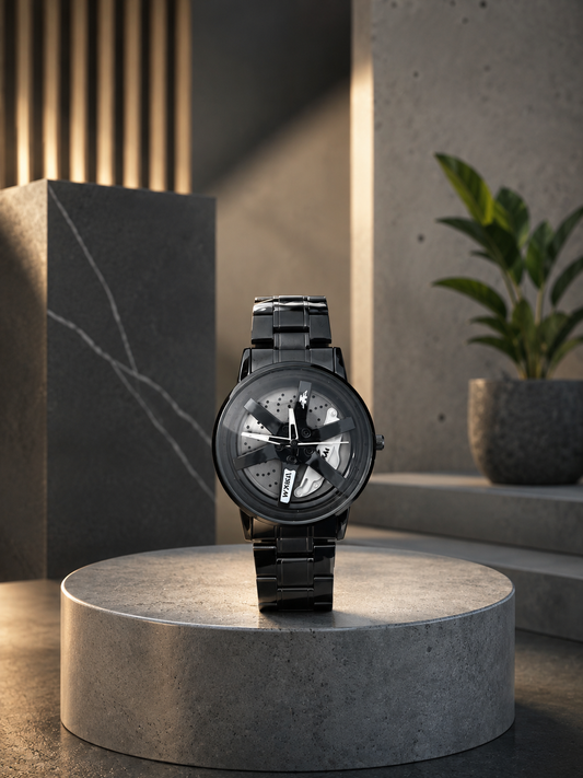 Luxury Black- Skeleton Mechanical Watch for Men