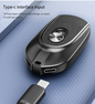 2 In 1 Mini Keychain Power Bank Keyring Hanging Buckle 2 Output Interfaces 5V 1200MAH Backup Power Bank Retractable Plug Waterproof Phone Charging Accessories