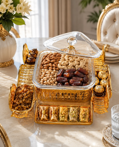 Gold Carriage Serving Dish