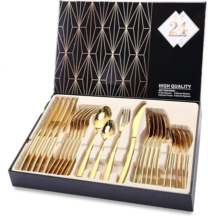 SKY-TOUCH Stainless Steel Cutlery Set 24-Piece