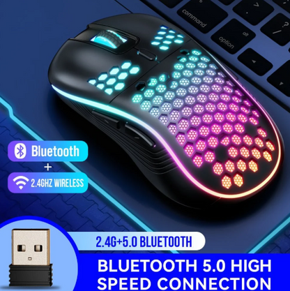 SA-1 Dual Mode Honeycomb Shell RGB Wireless Bluetooth Computer Gaming Mouse
