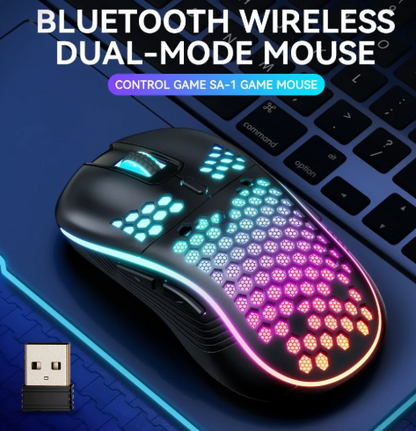 SA-1 Dual Mode Honeycomb Shell RGB Wireless Bluetooth Computer Gaming Mouse